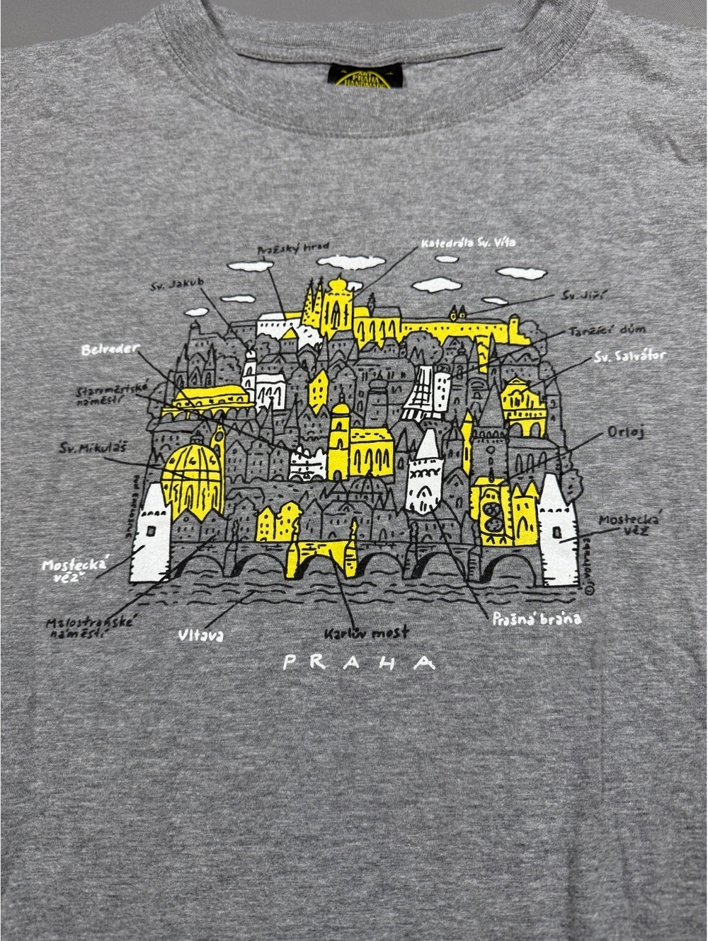 Art Praha Handmade Fun Explosive Prague T-Shirt Men’s XXL Gray Graphic Tee - Picture 3 of 8